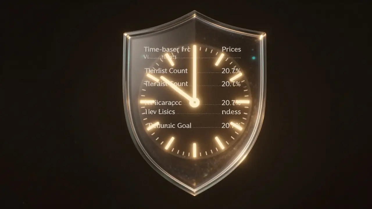 Abstraktní ochranný štít s prvky legálního ceníku a čtvrtletní aktualizací, zobrazený jako symbolický grafický prvek.