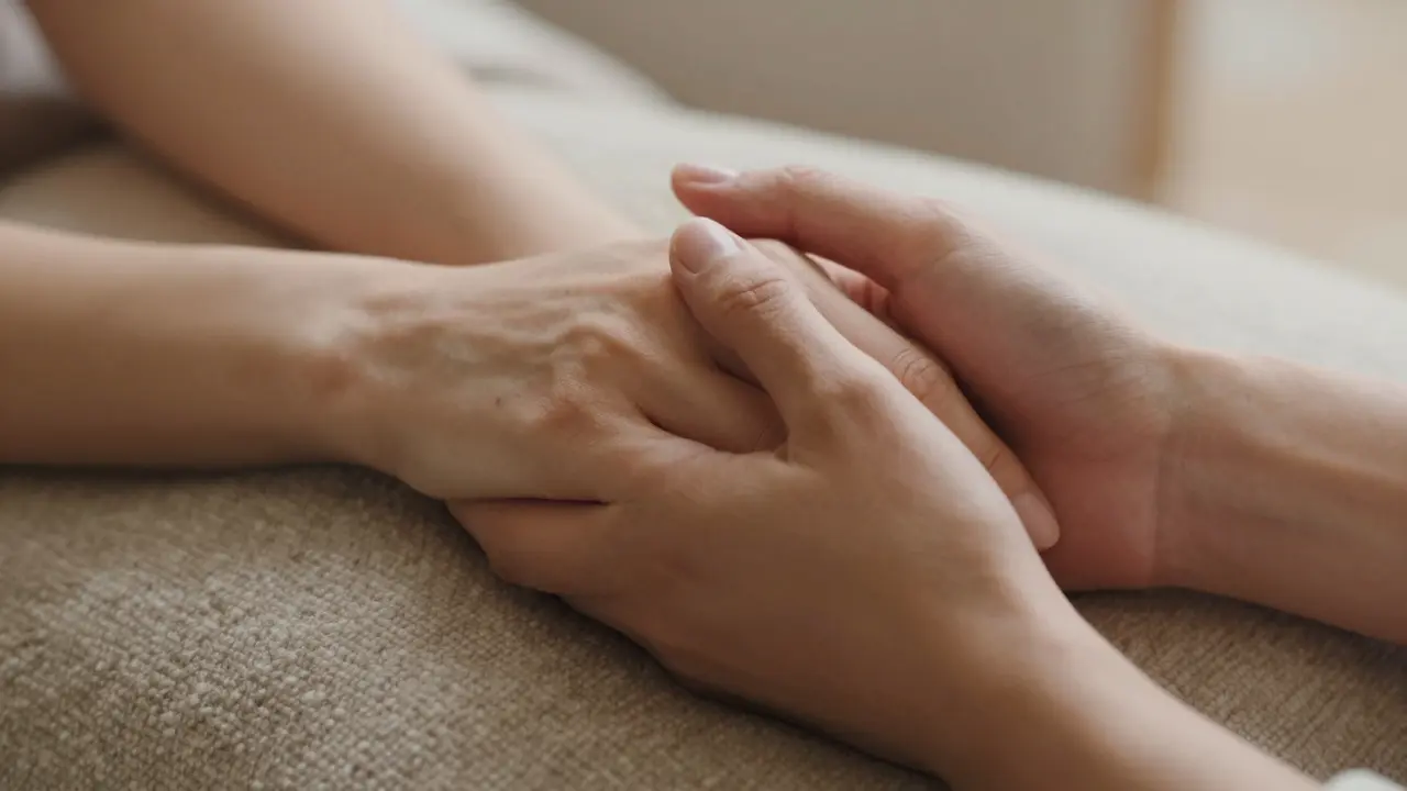 Blízko ruce držící se za důvěry a klidu během intimního spojení